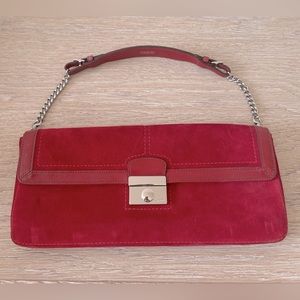 UPDATED - Coach Red Suede Handbag